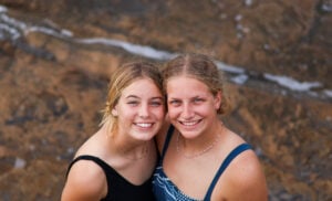 My teammate Mariah and I at the beach